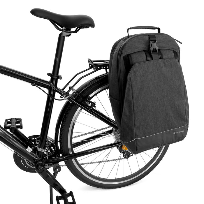 Wozinsky bike pannier bag, bike backpack with frame, 2in1, 40l, black (WBB33BK)