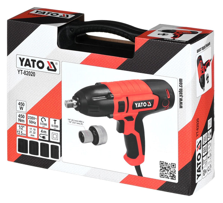 Yato YT-82020 power wrench 1/4" 3300 RPM 450 N⋅m Black, Red 450 W