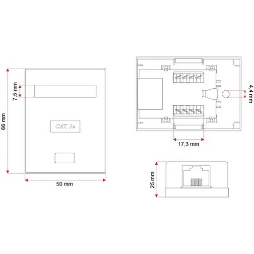 A-LAN GN005 network junction box Cat5e White - Cans plainKGW-PUS<<<Cables jacks and plugsKGW<<<ActionPL