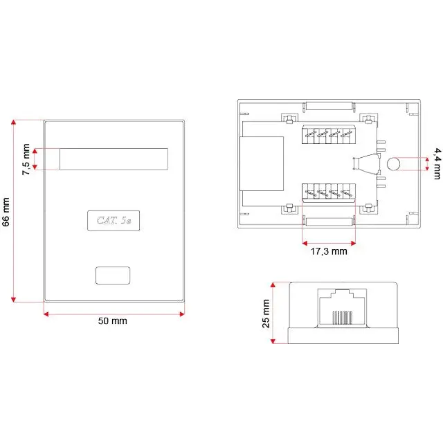 A-LAN GN005 network junction box Cat5e White - Cans plainKGW-PUS<<<Cables jacks and plugsKGW<<<ActionPL