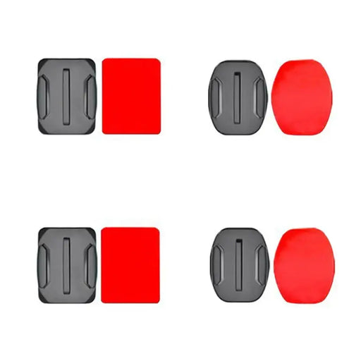 A set of flat and rounded mounting bases for GoPro DJI Osmo Action EKEN SJCam Insta360 sports cameras with 3M tapes - 2