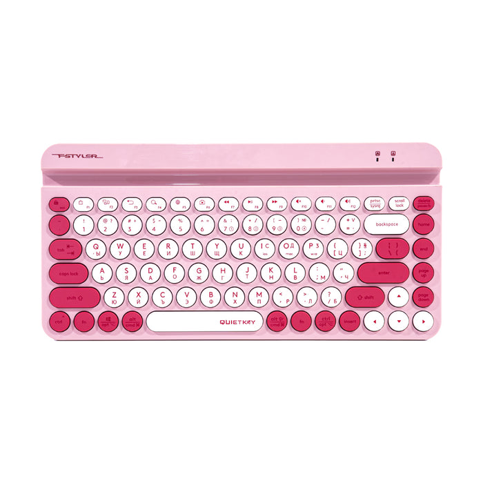 A4tech Fstyler FBK30 Wireless Keyboard, Bluetooth, 2.4G, Phone Stand, Cyrillic, Pink