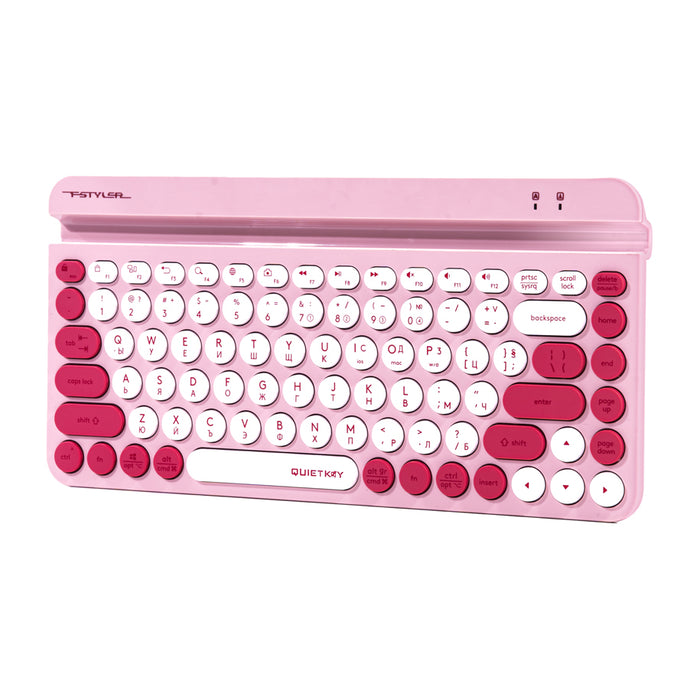 A4tech Fstyler FBK30 Wireless Keyboard, Bluetooth, 2.4G, Phone Stand, Cyrillic, Pink