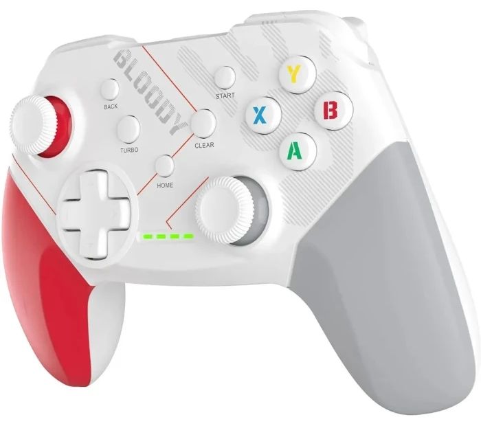 Gaming controller A4tech Bloody GPW50, Dual-mode wired and wireless, White
