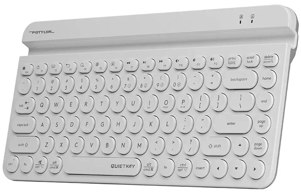 Wireless keyboard A4tech Fstyler FBK30, Bluetooth, 2.4G, Phone stand, Cyrillic, White