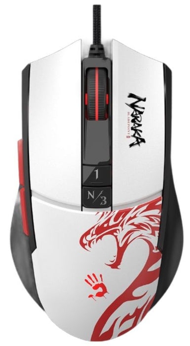 Gaming mouse A4tech bloody L65 Max, Wired, 12000 cpi, Naraka, Black/White