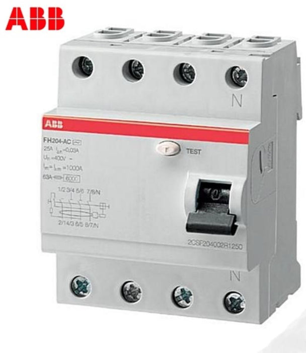 FAULT CURRENT PROTECTION 4P 25A 30MA AC ABB