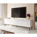 ABETO RTV cabinet on black steel frame 200x42x60 white/gloss white - TV cabinets made of furniture boardSTV-ZPM<<<TV