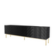 ABETO RTV cabinet on golden steel frame 200x42x60 black/gloss black - TV cabinets made of furniture boardSTV-ZPM<<<TV
