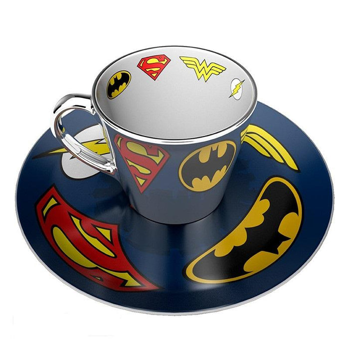 ABYSTYLE DC COMICS Mirror mug & plate set Logo, Cup, Coaster with emblems