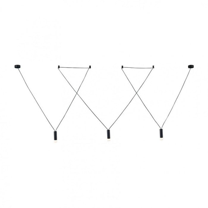 CHANDELIER TERES 3ΧG9 BLACK ALUMINUM