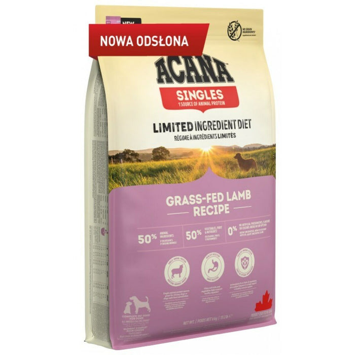 Fodder Acana Singles Grass-Fed Lamb Lamb 6 Kg Adult