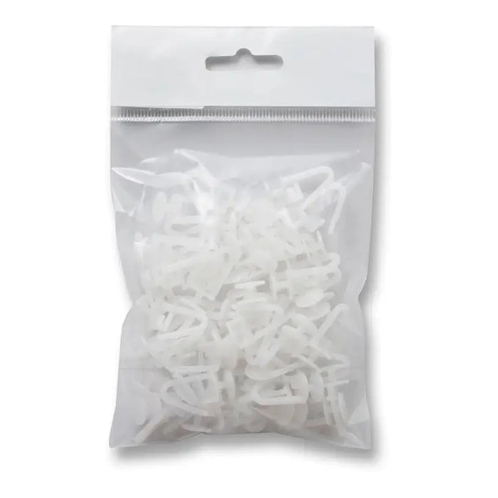 ACCESSORY HOOKS 2-CHANNEL 50 PCS. WHITE - Аксесоари за корнизи<<<Корнизи щори и пердета<<<Мебели и интериор<<<Praktiker