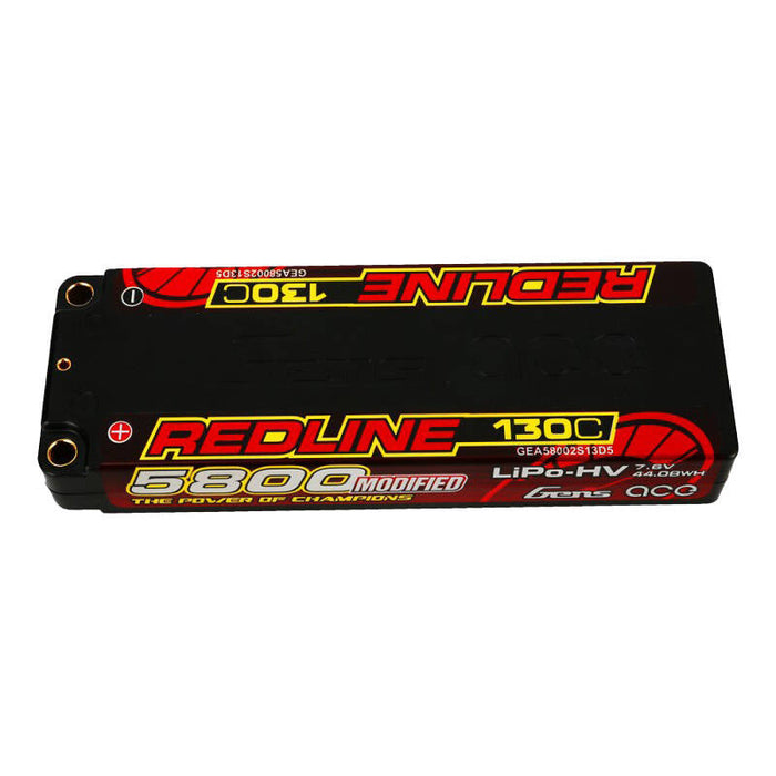 Accumulator Gens ace Redline Series 5800mAh 7.6V 130C 2S1P HardCase 56# HV Ultra LCG LiPo - Lithium