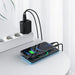 Acefast 2in1 wall charger 2x USB-C / USB-A 65W PD QC 3.0 AFC FCP (set with USB-C 1.2m cable) black (A13 black) - Cell