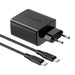 Acefast 2in1 wall charger 2x USB-C / USB-A 65W PD QC 3.0 AFC FCP (set with USB-C 1.2m cable) black (A13 black) - Cell