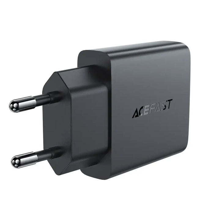 Acefast A69 PD 30W GaN USB-A USB-C ultra slim wall charger - black - Cell phone USB charger<<<HurtelXML