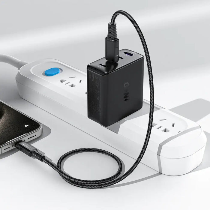 Acefast A96 PD100W GaN Charger (3 x USB-C + 1x USB-A) with US Plug - Black - Cell phone USB charger<<<HurtelXML