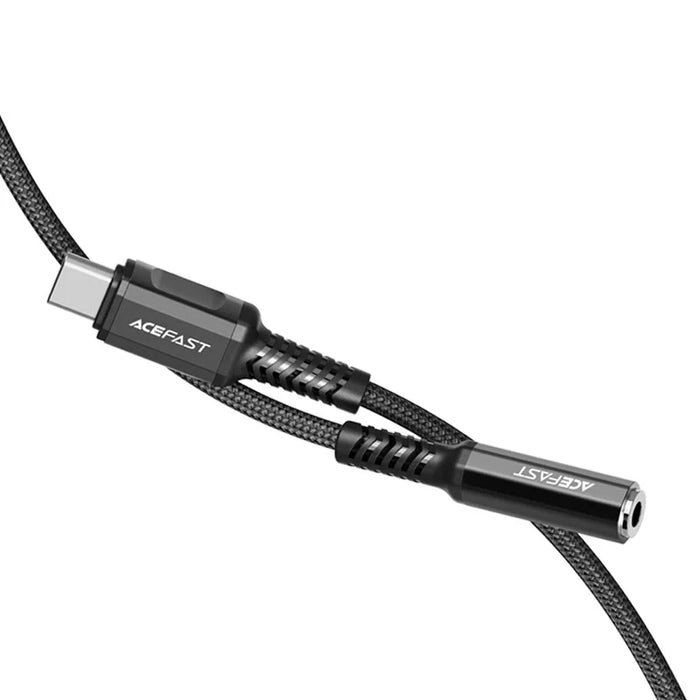 Acefast audio cable USB Type C - 3.5mm mini jack (female) 18cm DAC AUX black (C1-07 black) - Audio adapters<<<HurtelXML
