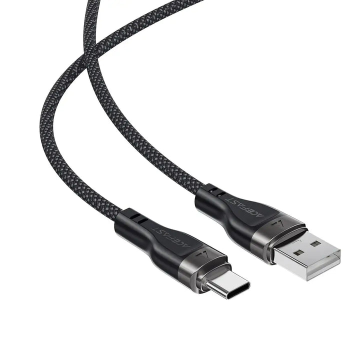 Acefast C11-04 USB-A - USB-C 3A Cable 1.2m Magnetic Braid - Black - Cell phone cables<<<HurtelXML
