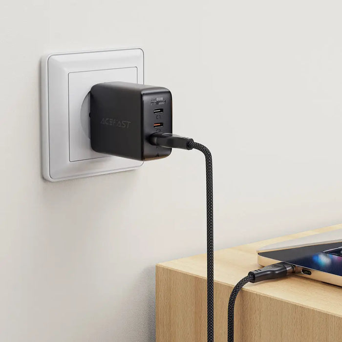 Acefast C11-04 USB-A - USB-C 3A Cable 1.2m Magnetic Braid - Black - Cell phone cables<<<HurtelXML