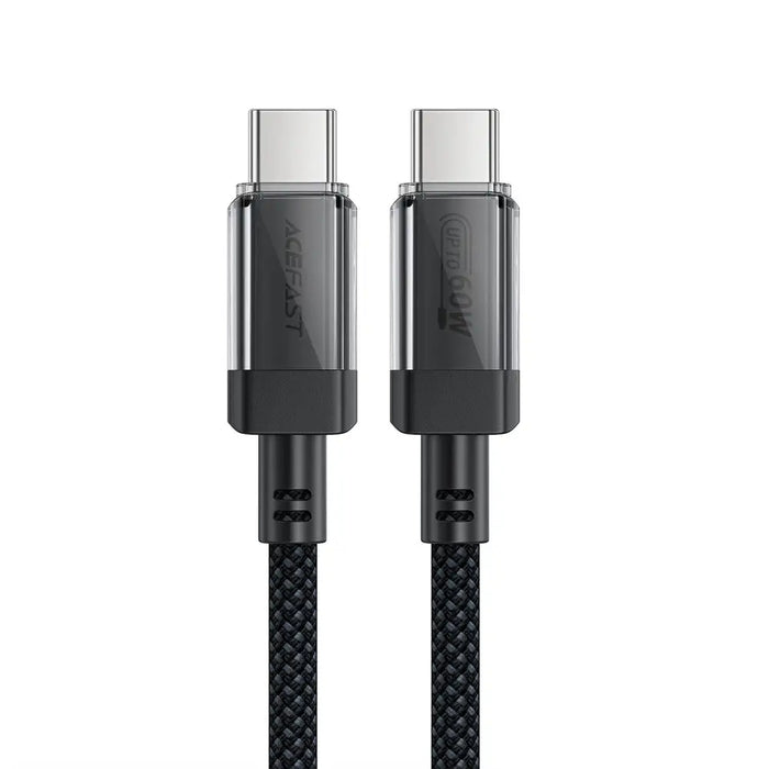 Acefast C12 USB-C / USB-C PD cable 60W 480Mb/with nylon braid - black - Cell phone cables<<<HurtelXML