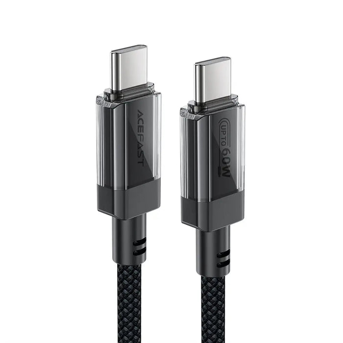 Acefast C12 USB-C / USB-C PD cable 60W 480Mb/with nylon braid - black - Cell phone cables<<<HurtelXML