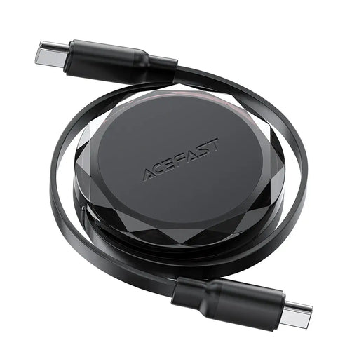 Acefast C13-03 USB-C - USB-C 60W Cable Retractable - Black - Cell phone cables<<<HurtelXML