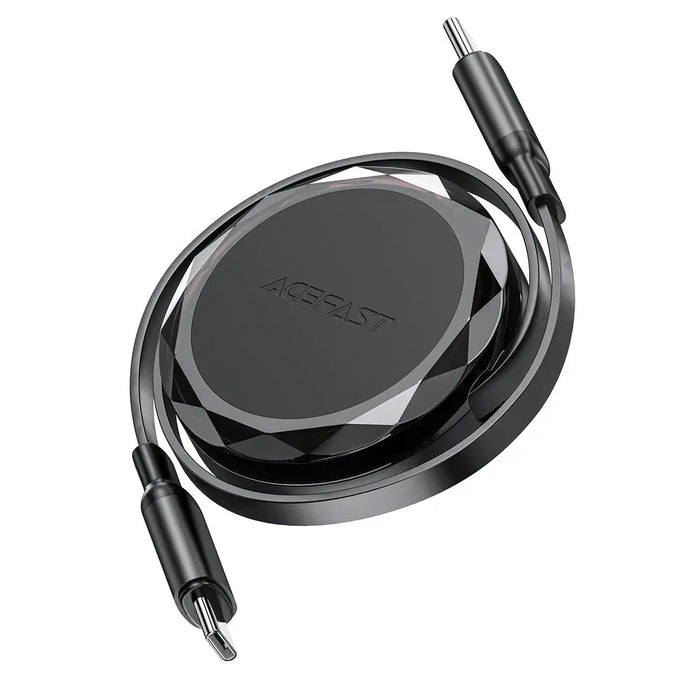 Acefast C13-03 USB-C - USB-C 60W Cable Retractable - Black - Cell phone cables<<<HurtelXML