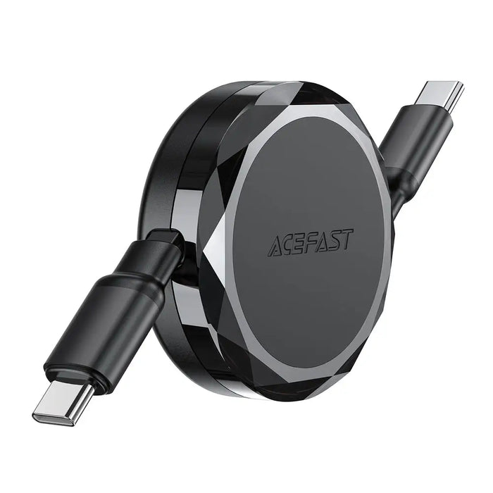 Acefast C13-03 USB-C - USB-C 60W Cable Retractable - Black - Cell phone cables<<<HurtelXML