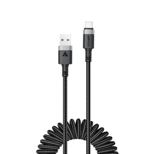 Acefast C14-04 USB-A - USB-C Cable Spring 480Mb/s 3A 1.2m - Black - *Temporary category<<<HurtelXML