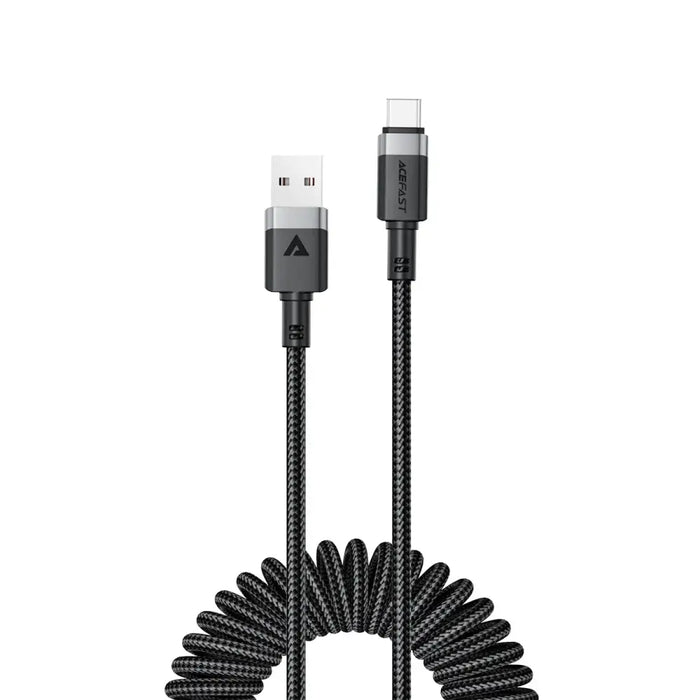 Acefast C14-04 USB-A - USB-C Cable Spring 480Mb/s 3A 1.2m - Black - *Temporary category<<<HurtelXML