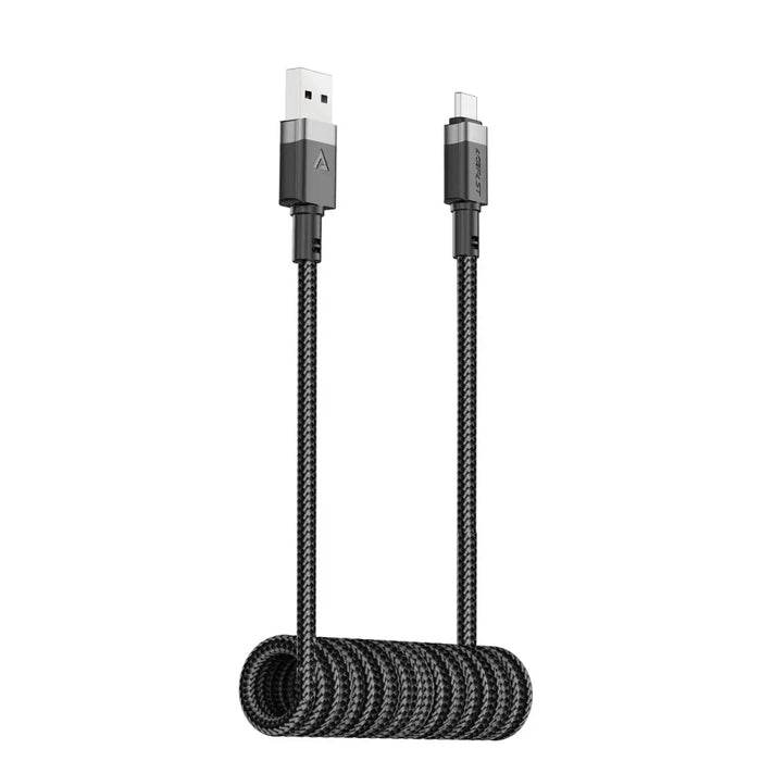 Acefast C14-04 USB-A - USB-C Cable Spring 480Mb/s 3A 1.2m - Black - *Temporary category<<<HurtelXML