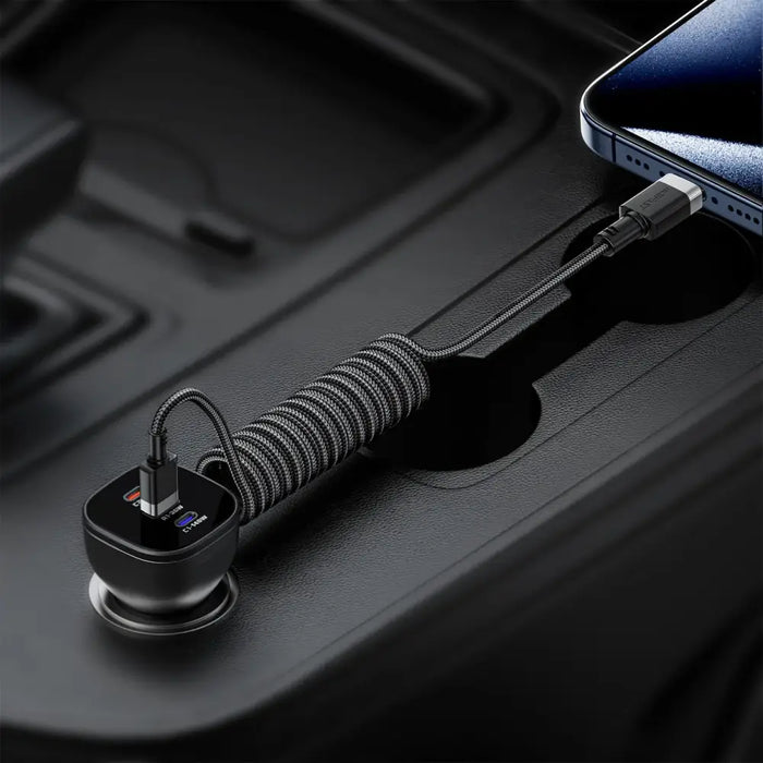 Acefast C14-04 USB-A - USB-C Cable Spring 480Mb/s 3A 1.2m - Black - *Temporary category<<<HurtelXML