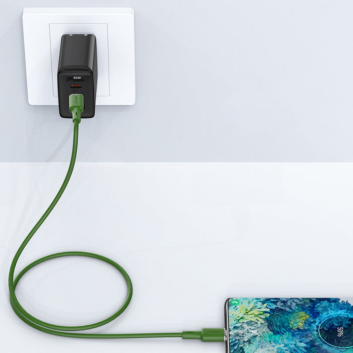 Acefast C2-03-CC USB-C - USB-C PD QC cable 60W 3A 480Mb/s 1.2m - green - Cell phone cables<<<HurtelXML