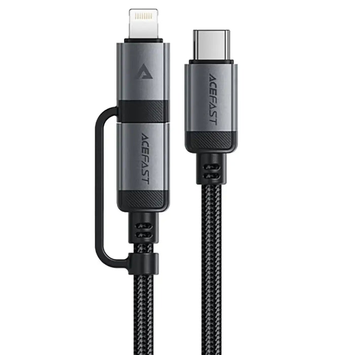 Acefast C20-01 USB-C - USB-C/ Lightning cable 60W/30W 480Mb/s 3A 1.2m - black - Cell phone cables<<<HurtelXML