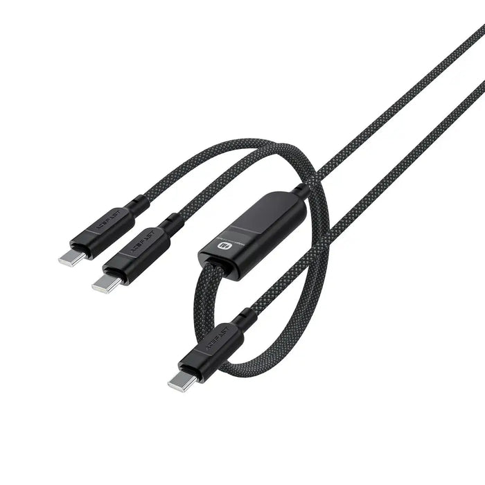 Acefast C5 USB-C - USB-C / USB-C 2in1 100W 480Mb/s cable - black - Cell phone cables<<<HurtelXML