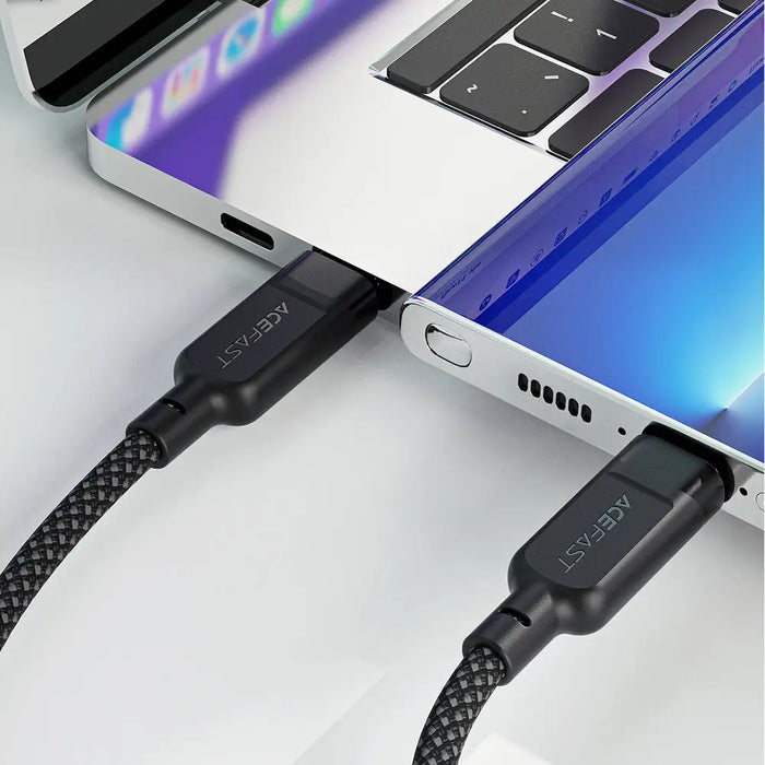 Acefast C5 USB-C - USB-C / USB-C 2in1 100W 480Mb/s cable - black - Cell phone cables<<<HurtelXML