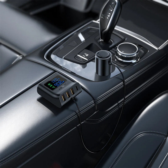 Acefast car charger 90W USB Type C / 3x USB / cigarette lighter socket PPS PD3.0 QC3.0 AFC FCP charging station black