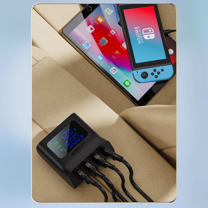 Acefast car charger 90W USB Type C / 3x USB / cigarette lighter socket PPS PD3.0 QC3.0 AFC FCP charging station black