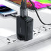 Acefast charger GaN 65W 3 ports (1xUSB 2xUSB C PD) UK plug black (A44) - Cell phone USB charger<<<HurtelXML
