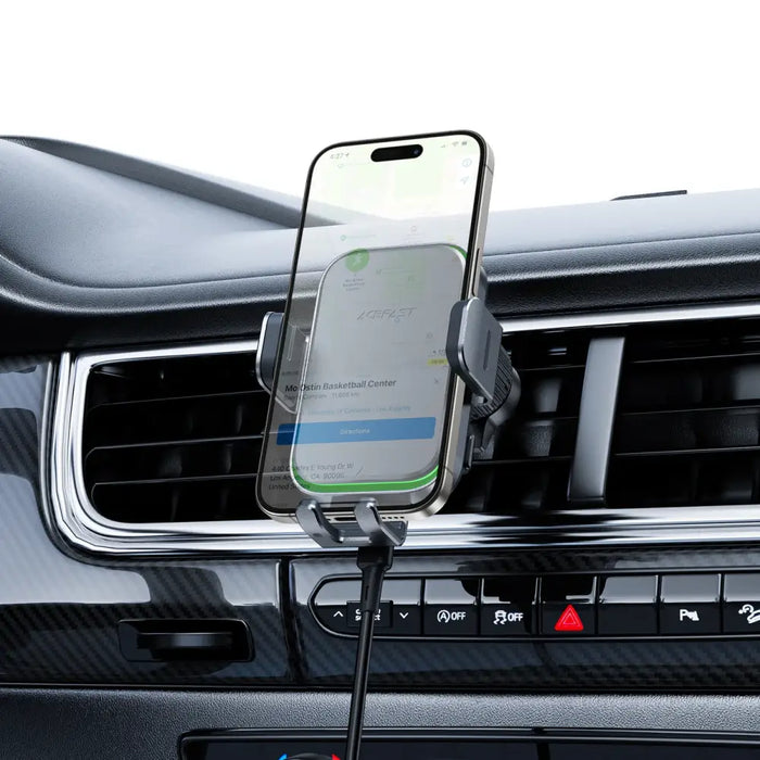 Acefast D17 car holder with inductive charger - black - Cell phone holders<<<HurtelXML