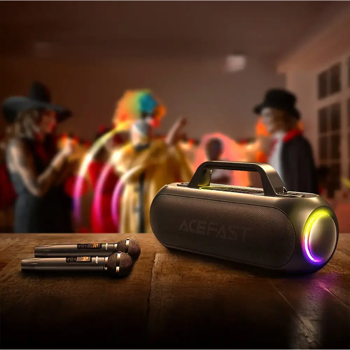 Acefast K1 Wireless Karaoke Speaker with 2 Microphones - Black - Headphones and speakers<<<HurtelXML