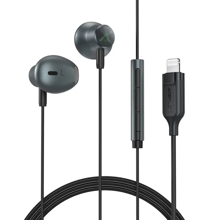 Acefast L1 in-ear headphones with Lightning connector microphone and remote control 1.2 m - black - Headphones