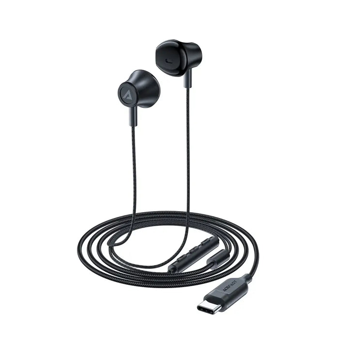 Acefast L2 in-ear headphones with USB-C connector microphone and remote control 1.2 m - black - Headphones