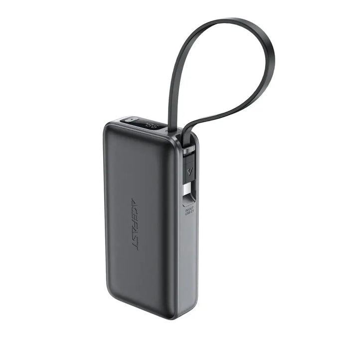 Acefast M7-10000 PD30W Powerbank with Built-in Cable - Black - Powerbanks<<<HurtelXML