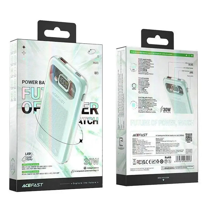 Acefast powerbank 10000mAh Sparkling Series fast charging 30W green (M1) - Powerbanks<<<HurtelXML