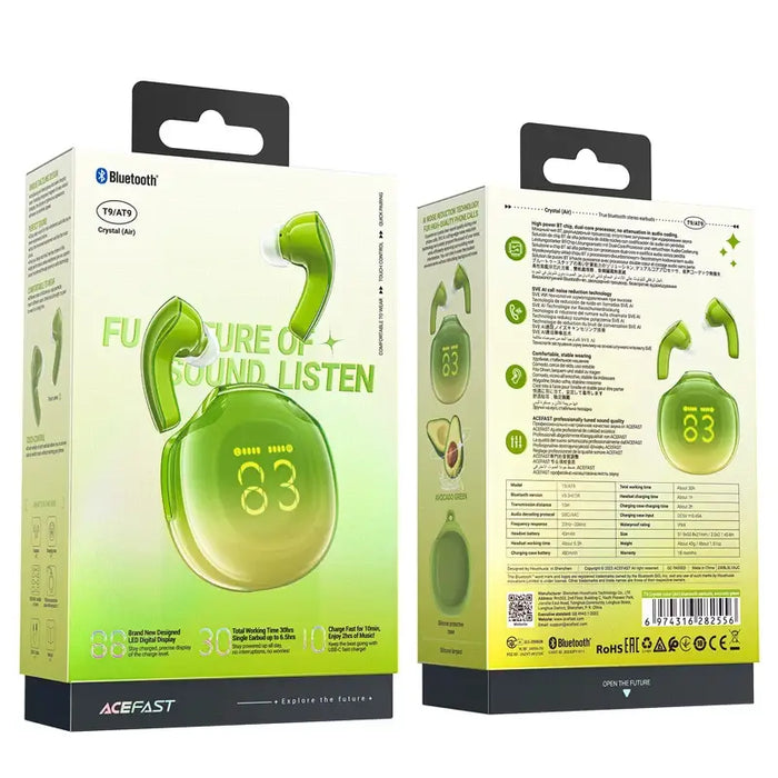 Acefast T9 Bluetooth 5.3 in-ear wireless headphones - green - Headphones and speakers<<<HurtelXML
