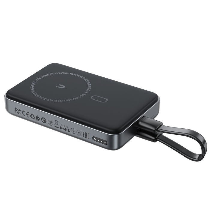 Powerbank Acefast M10 Magnetic 2x USB-C PD 30W with 15W Inductive Charging and USB-C Cable - Black