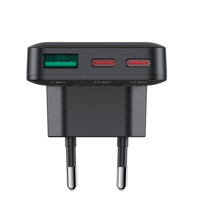 Acefast A100 65W GaN 2 USB-C+ USB-A Charger Ultra Slim - Black